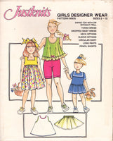 Justknits 96930 Sewing Pattern Girls' Top, Dress, Skirt, Pants, Shorts Size 2-12 Uncut Factory Folded