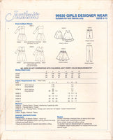 Justknits 96930 Sewing Pattern Girls' Top, Dress, Skirt, Pants, Shorts Size 2-12 Uncut Factory Folded