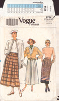Vogue 9754 Sewing Pattern Skirt Size 14-16-18 Uncut Factory Folded