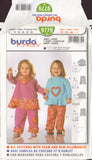 Burda 9779 Sewing Pattern, Girls' Shirt and Pants, 2004, Size 9M-12M-18M-2-3, Uncut Factory Folded