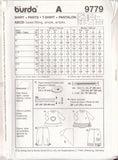Burda 9779 Sewing Pattern, Girls' Shirt and Pants, 2004, Size 9M-12M-18M-2-3, Uncut Factory Folded