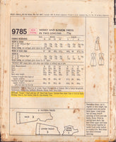 McCall's 9785 Side Cut Out Dress, Bust 34, Uncut, Factory Folded Sewing Pattern, Dress, Uncut, Factory Folded