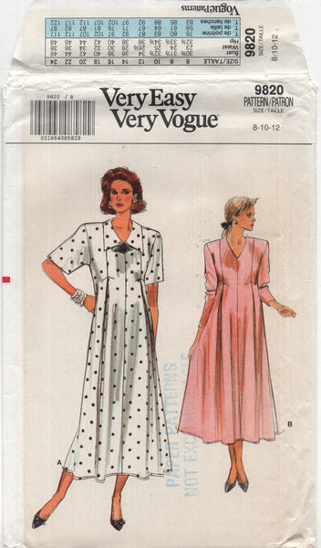 Vogue 9820 Maternity Semi-Fitted Flared Dress with Front and Back Plea Patterns Central Vogue 9820 Maternity Semi-Fitted Flared Dress with Front and Back Plea Patterns Central