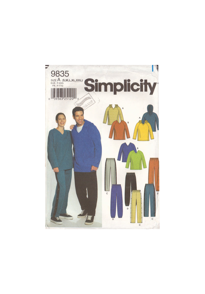 Simplicity 9835 Sewing Pattern, Women's, Men's and Teens' Tops and Pan ...