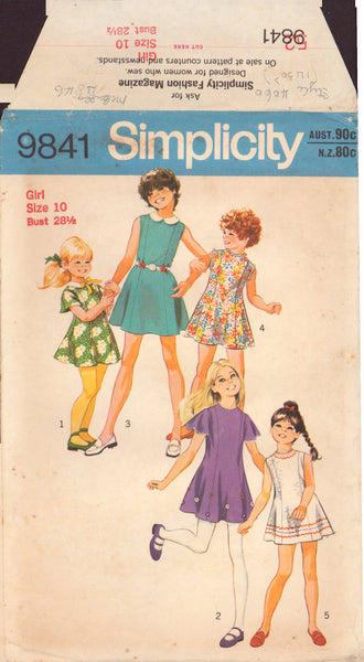Simplicity 9841 Sewing Pattern, Girls' Princess Dress, Size 10, Cut, Complete