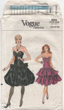 Vogue 9893 Strapless Drop Waist Dress with Ruffled, Tiered Skirt, Cut, Complete Sewing Pattern (see description)