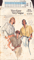 Vogue 9914 Sewing Pattern, Misses' Half-Size Blouse, Size 14, Cut, Complete