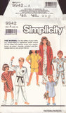Style 9942 Sewing Pattern, Child's Pajamas, Nightshirt and Robe, Size Sml-Lrg, Uncut, Factory Folded