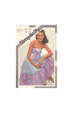 Simplicity 9962 Sewing Pattern, Pullover Strapless Dress, Size 12, Uncut, Factory Folded