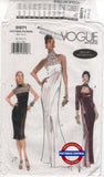 Vogue 9971 Bias, Straight or A-line Evening Dress, Mostly Uncut, Complete Size 8-12