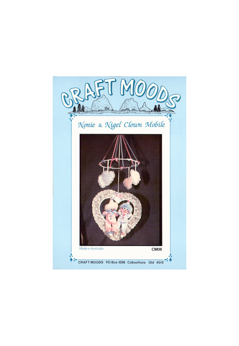 Craft Moods - Nonie & Nigel Clown Mobile Sewing Pattern, Curtains, Unc ...