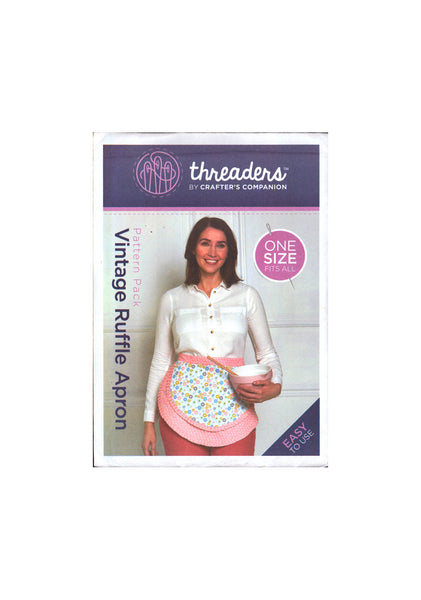 Crafter's Companion Sewing Pattern Vintage Ruffle Apron One Size Fits All Uncut Factory Folded