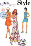 PDF INSTANT DOWNLOAD: 70s Sleeveless Dress in Two Lengths with Crossover Back Shoulder Straps, Bust 34 Waist 26.5 Hip 36, Style 3587, Sewing Pattern Reproduction