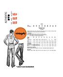 70s Men's Slightly Flared Western Pants, Waist 34-39 (87-99 cm) or 28, 30, 32 (71, 76, 81 cm), Authentic Patterns 279, Vintage Sewing Pattern Reproduction