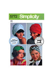 PDF Digital Download: 70s Set of Turbans, One Adjustable Size, Simplicity 5772, Vintage Sewing Pattern Reproduction