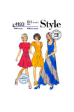 PDF INSTANT DOWNLOAD: 70s Two Piece Swirl Skirt Dress in Two Lengths, Bust 34 (87 cm) or 36 (92 cm), Style 4193, Vintage Sewing Pattern Reproduction