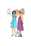 PDF INSTANT DOWNLOAD: 70s Tucked Bodice Dress with Long or Short Sleeves, Bust 34 (87 cm), Vogue 7978, Vintage Sewing Pattern Reproduction