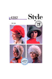 PDF Digital Download: 70s Set of Hats, Adjustable One Size, Style 4392, Vintage Sewing Pattern Reproduction