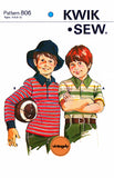Boys' Shirt, Size 4-10 Kwik Sew 806, Vintage Sewing Pattern Reproduction