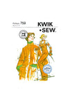 PDF INSTANT DOWNLOAD: 70s Women's Ski Outfit: Bib Pants and Lined Jacket, Bust 32.5-35.5 (83-90 cm), Kwik Sew 759, Vintage Sewing Pattern Reproduction