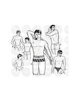 70s Mens' or Boys' Assorted Swimwear and or Underwear Waist Sizes 22"-46.5" (56 to 118 cm), B7009, Vintage Sewing Pattern Reproduction