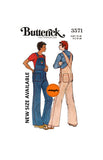 70s Men's Bib Overalls or Dungarees and Embroidery Transfer, Chest 36 (92 cm) or 40 (102 cm) Butterick 3571, Vintage Sewing Pattern Reproduction