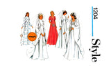 70s Bridal or Bridesmaid Dress with Train, Style 1204, Various Sizes, Sewing Pattern Reproduction