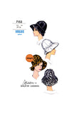 60s Wide Brimmed, Sectional Hat with Tie Trim, Headsize 21.5 (54.6 cm), Vogue 7153, Vintage Sewing Pattern Reproduction