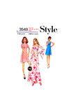 70s Empire Line Dress in Two Lengths with Sleeve Variations, Bust 34" (87 cm), Style 3549, Vintage Sewing Pattern Reproduction