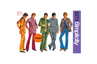 70s Men's Utility Style Shirt-Jacket and Slightly Flared Pants, Chest 38 (97 cm), Simplicity 5273, Vintage Sewing Pattern Reproduction