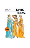 70s Nightgown in Two Styles and Peignoir, Bust 32.5 (83 cm) to 43 (110 cm), Kwik Sew 721, Sewing Pattern Reproduction