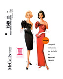 60s Off Shoulder Evening Dress in Two Lengths by Pauline Trigère, Bust 36 Waist 28 Hip 38, McCall's 7549 Sewing Pattern Reproduction