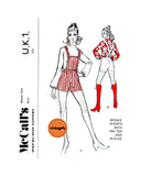 60s Hot Pants with Bib Top and Puff Sleeve Blouse, Bust 31.5 (80 cm) or 36" (92 cm), McCall's UK1, Vintage Sewing Pattern Reproduction