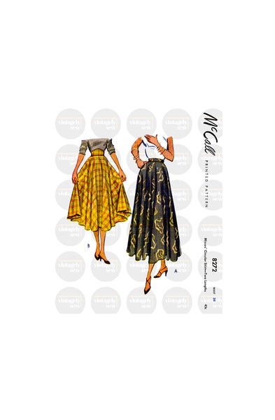 50s Classic Circular Skirt in Two Lengths, Waist 30" (76 cm), McCall 8272, Vintage Sewing Pattern Reproduction