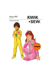 70s Girls' Coverall Sleeper, Sizes 4 to 8 Chest 23 to 27, Kwik Sew 855, Vintage Sewing Pattern Reproduction