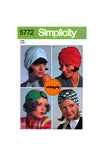 70s Set of Turbans, One Adjustable Size, Simplicity 5772, Vintage Sewing Pattern Reproduction