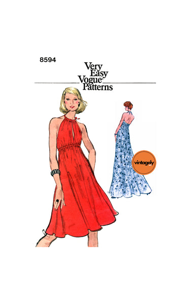 70s Flared, Halter Dress in Two Lengths, Bust 31.5 (80 cm) or 34 (87 c Patterns Central 70s Flared, Halter Dress in Two Lengths, Bust 31.5 (80 cm) or 34 (87 c Patterns Central