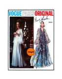 70s Deep V-Neck Evening Dress, Bust 36 (92 cm), Vogue 2444, Vintage Sewing Pattern Reproduction