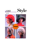 70s Set of Hats, Adjustable One Size, Style 4392, Vintage Sewing Pattern Reproduction