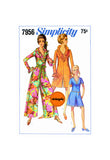 60s Mod Pantdress / Jumpsuit in Two Lengths, Various Sizes, Simplicity 7956, Vintage Sewing Pattern Reproduction