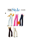 70s Oxford Bags, Cuffed Wide Leg, Flared or Straight Leg Trousers, Waist 25.5 (65 cm) or 29 (74 cm), Style 2420, Vintage Sewing Pattern Reproduction