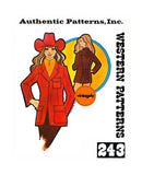 70s Western Blazer with Back Yoke, Bust 38 (97 cm), Authentic Patterns 243, Vintage Sewing Pattern Reproduction