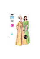 60s Evening Length Caftan with Shaped Neckline, Bust 32.5" (83 cm) or 34" (87 cm), Vogue 7497, Vintage Sewing Pattern Reproduction