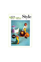 70s Childrens' Set of Oversized Stuffed Toys: Lion, Goose and Parrot Various Sizes, Style 4271, Vintage Sewing Pattern Reproduction