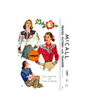 40s Women's Embroidered Western Shirt, Bust 34 (87 cm), McCall 1297, Vintage Sewing Pattern Reproduction