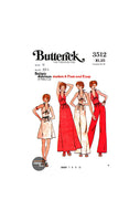 70s V-Neck Halter Top, Flared Pants and Maxi Skirt, Bust 33.5" (85 cm) B3512, Vintage Sewing Pattern Reproduction