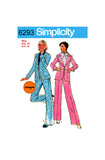 70s Pants Suit with Extra Wide Lapel Jacket, Bust 36 (92 cm) Waist 30 (76 cm), Simplicity 6293, Sewing Pattern Reproduction