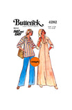 70s Women's Hooded A-Line Caftan or Top, Bust 34-36, Butterick 4282, Vintage Sewing Pattern Reproduction