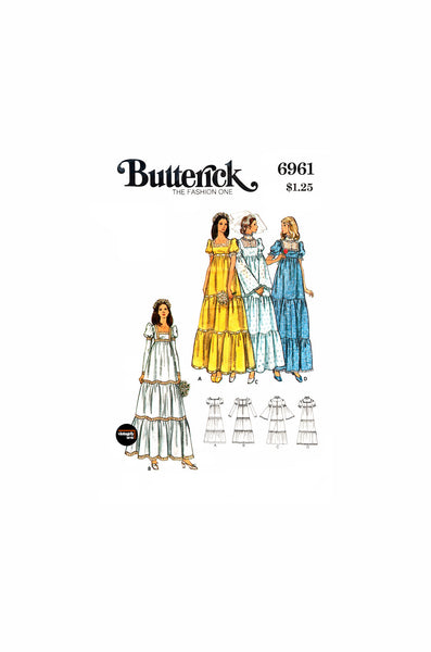 70s Empire Waist, Cottagecore Bridal or Bridesmaid Tiered Dress, Bust Patterns Central 70s Empire Waist, Cottagecore Bridal or Bridesmaid Tiered Dress, Bust Patterns Central