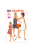 60s A-line Halter Mini Dress, Bust 34 (87 cm), Simplicity 7678, Vintage Sewing Pattern Reproduction